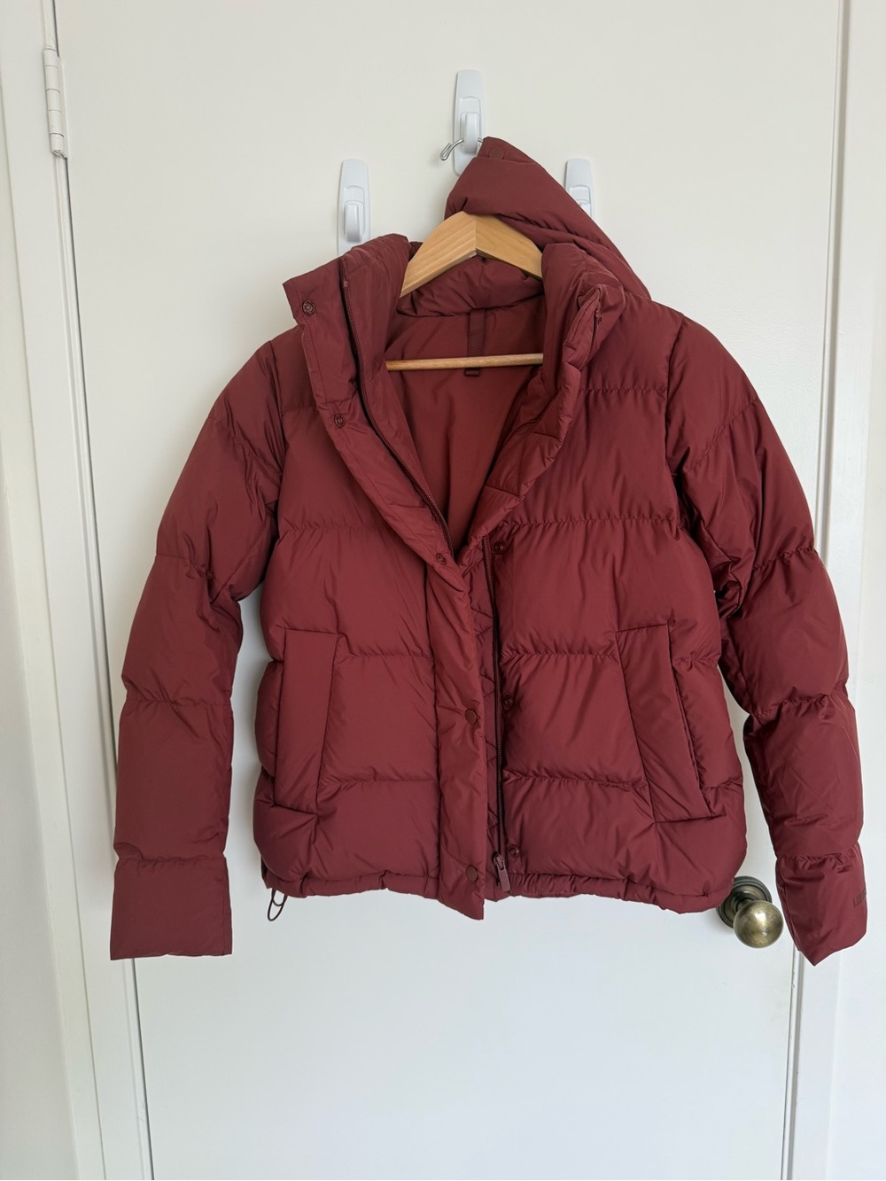 lululemon athletica Women's Deep Red Hooded Puffer Jacket